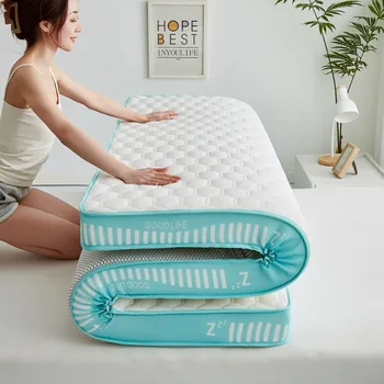 9CM stora lateksinė lova čiužiniai vienvietis bendrabučio čiužinio padas patogus kvėpuojantis grindys čiužiniai sulankstoma daiktadėžė Tatami kilimėlis
