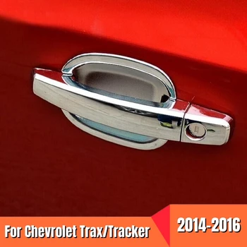 ABS Chrome durų rankenos dangtelis & Durų dubens dangtelis, automobilio išorės lipdukų priedai 12vnt Chevrolet Trax/Tracker 2014, 2015, 2016