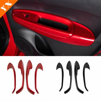 ABS Matte/Carbon/Red 2020 2021 skirta Honda Fit Jazz Automobilio vidinis langas Durelės Porankio rankena Juostelė Rėmo apdaila Dangtelio apdaila 4vnt