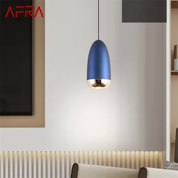 AFRA Modern Blue Hanging LED pakabinami žibintai Paprastumas Kūrybinio dizaino Naktinės lubos Šviestuvas namų miegamojo barui