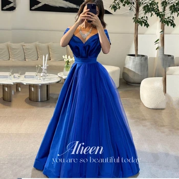 Aileen Satin ilgos suknelės vestuvinio vakarėlio suknelei Moterys Elegantiškas Prabangus tinklelis Elegantiška ir graži moteriškų suknelių linija Mėlyna 2023
