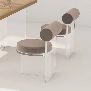 Akrilo dinning kėdė Skaidri kėdė Atgal į namus Modernus paprastas miegamojo makiažo kėdė Dizainerio baldai Muebles прозрачный стул