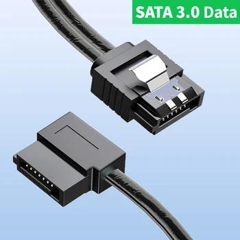 Alkūnė Juoda SATA 3.0 Kabeliai kairėn dešinėn aukštyn žemyn SATA 3.0 III Sata 3 6GB/s Duomenų kabelis SAS kabelis Dviejų kanalų kietasis diskas Duomenų kabelis