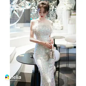 Amelia Suknelė be petnešėlių Vakarinė suknelė be rankovių su kulkšnies ilgio moteriškais vestuviniais chalatais 2023 Arabija