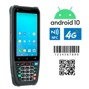 Android 10 tvirtas PDA 1D 2D QR brūkšninių kodų skaitytuvas Sandėlis Atsargų duomenų surinkėjas Terminalas 4 colių vandeniui atspari pilna klaviatūra PDA