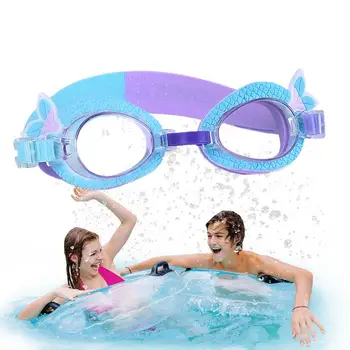Animaciniai plaukimo treniruočių akiniai Mieli HD vandeniui atsparūs plaukimo akiniai mergaitėms ir berniukams su reguliuojamu silikoniniu dirželiu Plaukimo pagalbininkas