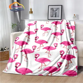 Animacinis filmas Flamingo antklodė Rožinis mielas metimas vaikiškai sofai Lova ,miegamojo dekoravimas Lovatiesė Mergaitė Dovana