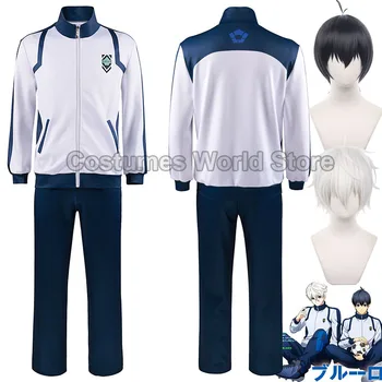 Anime Blue Lock Cosplay kostiumas Reo Nagi Bachira Isagi Chigiri Full-Zip sportinis kostiumas Sportinis kostiumas Džemperis Džemperis su gobtuvu Kasdieniai perukai