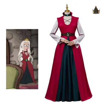 Anime Disenchantment Queen Dagmar Cosplay kostiumas Red Ball Gown Women Victotian Queen Party suknelė