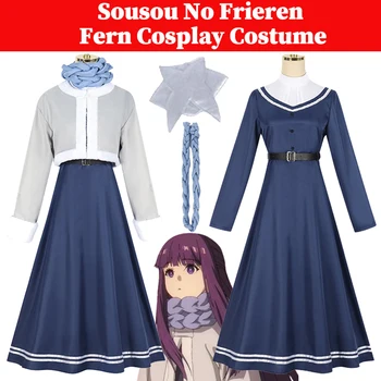 Anime Sousou No Frieren Fern Cosplay kostiumų apranga Fantastinės suknelės Paltas Šalikas Suaugusios moterys Helovino karnavalas Vaidmenų kostiumas