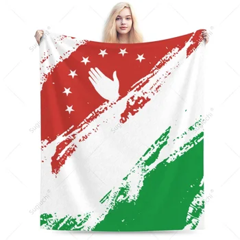 Antklodė Abchazijos Respublikos vėliavos spalva Flanelinė daugiafunkcis kempingo sofos užvalkalas Laikykite šiltą