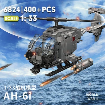 Antrojo pasaulinio karo WW2 AH-6i lengvųjų mini žvalgybinių orlaivių kolekcija Statybiniai blokai Kaladėlės Žaislai Dovanos
