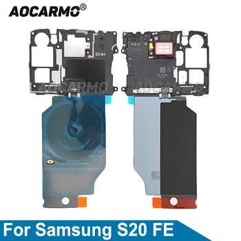 Aocarmo Samsung Galaxy S20 FE s20fe belaidžio įkrovimo indukcinės ritės NFC ir pagrindinės plokštės dangtelio su ausinių modulio remontu