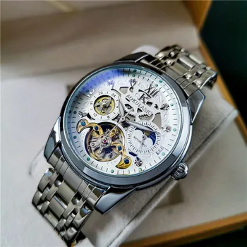 Aokulasic Automatinis mechaninis vyriškas rankinis laikrodis Karinis aukščiausio prekės ženklo prabangus vandeniui atsparus vyriškas laikrodis Sportinis vyriškas laikrodis Relogio Masculino