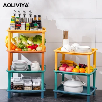 AOLIVIYA Virtuvė Daržovių stovo grindys Daugiafunkcis žaislas Vaisių laikymo stovas Plastikinis vonios trikampis Kampinė lentyna