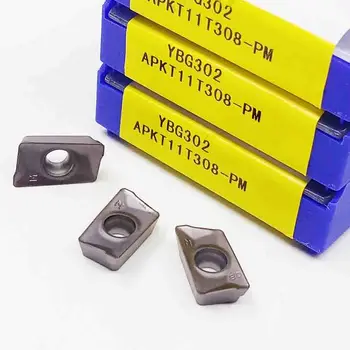 APKT11T308-PM YBG302 Frezavimo staklės CNC įrankiai Įdėkite tekinimo staklių apdirbimo įrankius Tekinimo staklės Metalo tekinimo įrankiai APKT 11T308