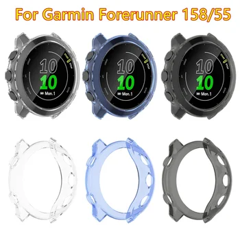 Apsauginis dangtelis Garmin Forerunner 158 55 Laikrodžio dėklo apsauginis rėmas Forerunner55 158 Skaidrus minkštas TPU buferio apvalkalas