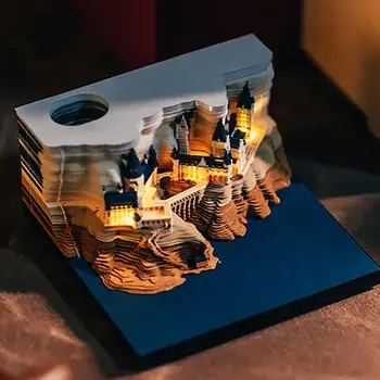 Apšvietimas Magiška pilis 3D užrašų knygelė 2024 m. kalendoriaus atmintinė Bloknotas Pastabos Hary dizaino pastaba Popieriniai kanceliarinių reikmenų priedai Naujovės dovana