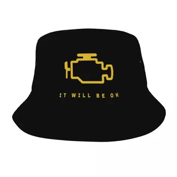 Atsitiktinis mechanikas Auto remonto patikrinimas Variklio lemputė Bob Hats Unisex Lengvas lauko sportinės žvejybos kepurė Vasaros paplūdimio skrybėlės