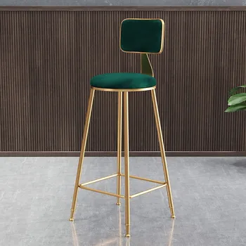 Auksinė kojų baro kėdė Mid Century Vintage High Chair Stool Design Green Sillas Para Barra De Cocina Kambario dekoravimo estetika