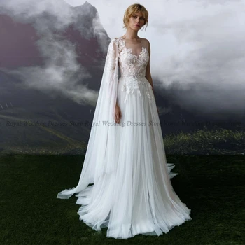 Aukštos kokybės A linijos vestuvinės suknelės, aptrauktos atvira nugara One Shoulde Aplikacija be rankovių 2022 m. vasaros grindų ilgio chalatai Chalatas De Ma