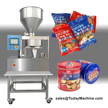 automatinės ryžių cukraus druskos granulių pildymo mašina su tūriniais puodeliais