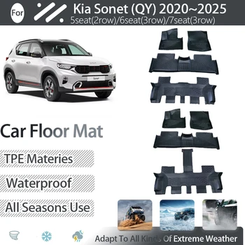 Automobiliniai grindų kilimėliai Kia Sonet QY 2020 2021 2022 2023 2024 5 6 7 vietų purvui atsparios pėdų kiliminės grindys Cover LHD Auto Accessories