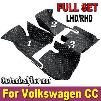 Automobiliniai kilimėliai Volkswagen VW Passat CC 2008~2016 Grindų kilimėlių komplektas Auto salono dalys Kiliminė danga Pad Prabangus odinis kilimėlis Automobilių aksesuarai