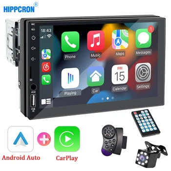 Automobilinis radijas 1 Din Carplay Android Auto multimedijos grotuvas HD 7''Jutiklinis ekranas FM AUX Input Bluetooth MirrorLink Universal Autoradio