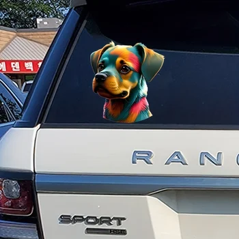 Automobilio lipdukas 5 colių spalvingas šuo, 