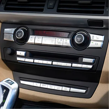 Automobilio stilius chromas konsolė Oro kondicionavimo mygtukai Blizgučiai Dekoravimo dangtelio lipdukai 26 vnt Skirta BMW X5 X6 E70 E71 2008-2013 2014