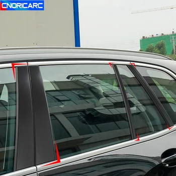 Automobilio stilius Durų langas Vidurinis kolonėlės skydelis Dangtelio apdaila Juodi lipdukai 8PCS PVC skirtas BMW X5 G05 X6 F16 Auto Išorės priedai