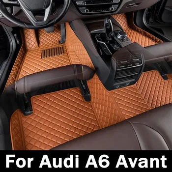Automobilių grindų kilimėliai Audi A6 C6 4F C7 4G Avant Wagon 2007 ~ 2018 Prabangus odinis kilimėlis Anti Dirt Pad patvarus kilimas Automobilių aksesuarai