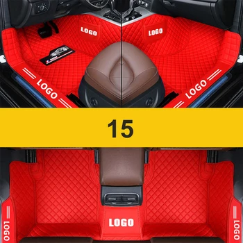 Automobilių grindų kilimėliai Custom For Toyota Highlander 5seat 2015-2018 Odinis kilimėlis su kiauliena Pilnas komplektas Salono kilimai Automobiliniai kilimėliai
