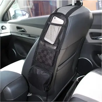 Automobilių priekinės sėdynės laikymo kabantis krepšys su 3 kišenėmis, automobilinės kėdutės telefono laikiklis automobiliams / visureigiams / sunkvežimiams / furgonams
