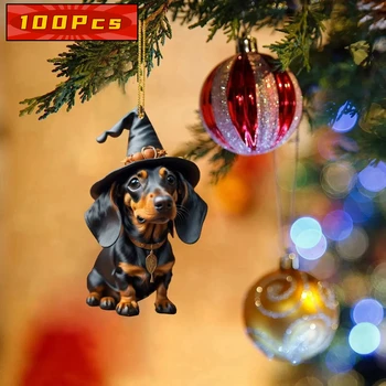 Automobilyje kabantis mielas šuo Namų eglutės pakabukas Helovino eglutės pakabukas Namų dekoravimas Langas Automobilio ornamentas Kuprinės ornamentas