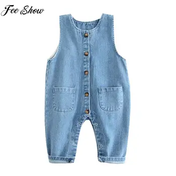 Baby Boys Girls Fashion Casual Denim Suspender Pants Infant Preppy Style Overalls Long Jeans Kelnės Pavasario rudens kostiumas