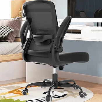 Biuro kėdė, ergonomiška stalo kėdė su reguliuojama juosmens atrama, aukšto atlošo tinklelio kompiuterio kėdė su atverčiamais porankiais-BIFMA Pas