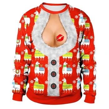 Bjaurūs kalėdiniai megztiniai vyrams Moterys Juokingi briedžiai Elniai Grafiniai džemperiai 3D Spausdinti Kalėdų Senelis Cosplay Xmas Dovanos Megztiniai