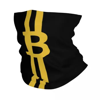 Blockchain skaitmeninė valiuta Bitcoin Bandana Neck Gaiter vėjui atsparus veido šaliko dangtelis BTC kriptovaliutos galvos apdangalų vamzdis Balaklava