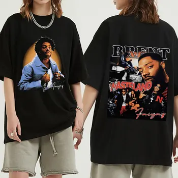 Brent Faiyaz marškinėliai Muzikos albumas Wasteland Print Marškinėliai trumpomis rankovėmis Oversized Hip Hop Harajuku Marškinėliai Streetwear Unisex