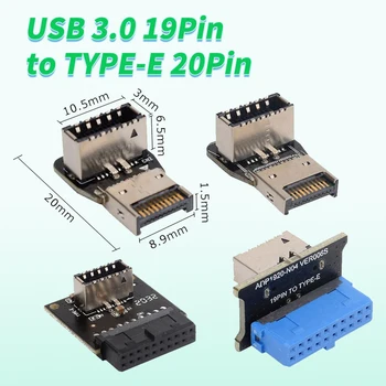C tipo USB 3.1 priekinio skydelio lizdas USB 3.0 19Pin į TYPE-E 20Pin antraštės prailginimo adapteris, skirtas ASUS pagrindinės plokštės kompiuterio jungties stovui
