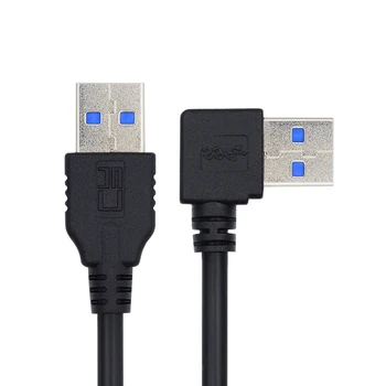 Cablecc 5Gbps USB 3.0 A tipas į vyrišką duomenų sinchronizavimo laidą 90 laipsnių kampuotas kabelis 40cm