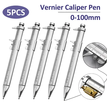 Caliper Pen 0-100mm Vernier Roller Ball-Point 1mm plastikinė studentų kanceliarinių prekių dovana Vernier apkabos matavimo įrankiai Greitas pristatymas