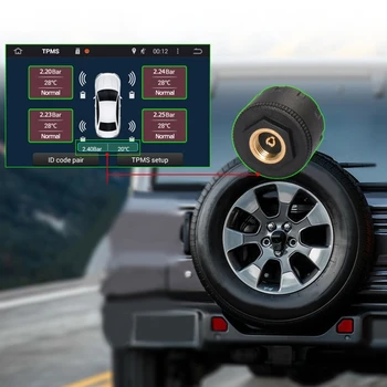 Car Android USB TPMS padangų slėgio stebėjimo sistema Automatinis išorinis TPMS