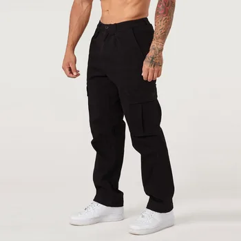 Cargo Pants Mens Solid Pants Streetwear Hip Hop Pants Elastic Waist Harem Kelnės Black Harajuku Kelnės Autumn Kelnės Vyriškos