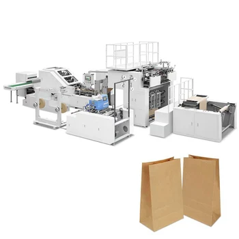 China Flat V-sharp bottom Shopping Paper Bag Manufacturing Line Low Cost Fast Food Kraft Paper Bags Making Machine