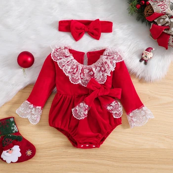 CHQCDarlys Baby Girl Kalėdinė apranga Naujagimis Xmas Romper suknelė Kūdikis Mažylis Mergaitės Smėlinukai Rudens žieminiai drabužiai