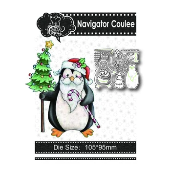 Christmas Metal Cutting Die Penguin Tree Scrapbook Stamping Clear Stamp Decoration Creative Embossing Pasidaryk pats Craft New Arrival 2021