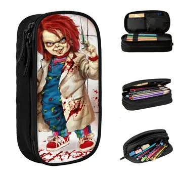 Chucky Childs Play Pencil Case Classic Horror Movie Halloween Pen Bags Girls Boys Big Capacity Students School Pencilcases